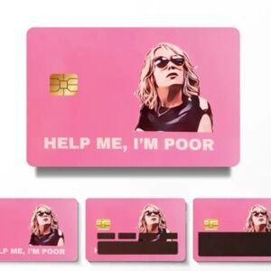 Pink 'Help Me, I'm Poor' Credit Card Skins